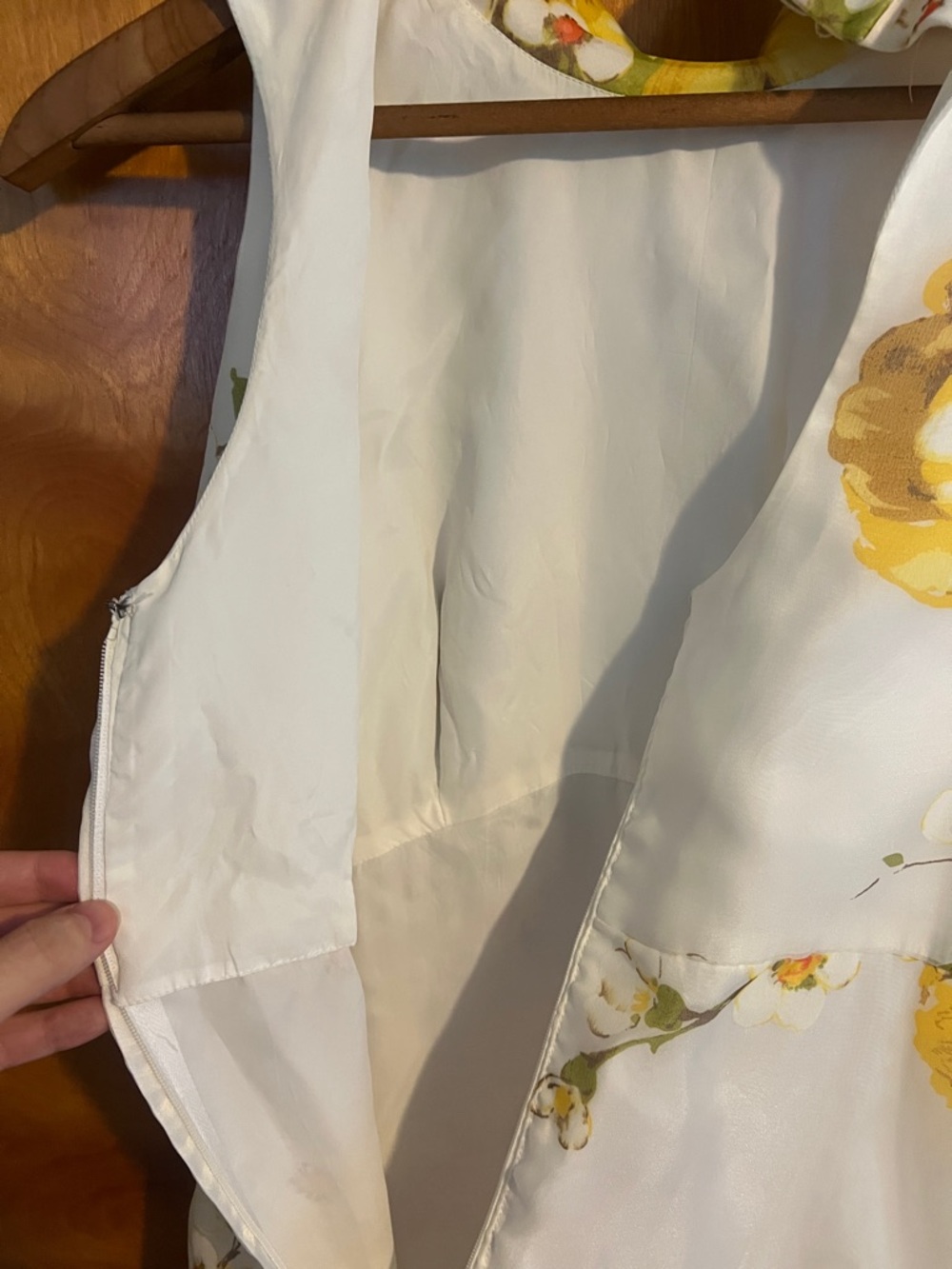 Vintage Yellow Floral Halter Maxi Dress, chest 34 in - Picture 7 of 7